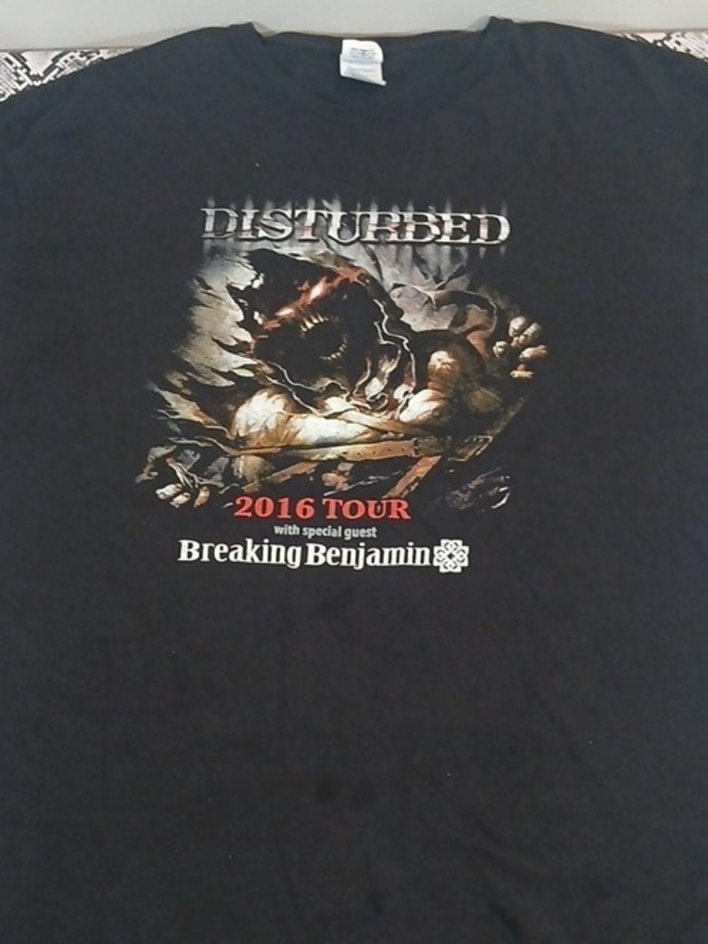 Disturbed 2016 Tour Breaking Benjamin Black Graphic Tee